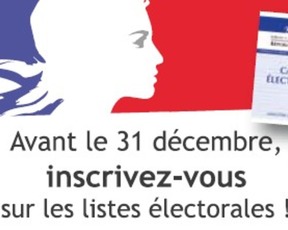 Inscriptions sur les listes électorales- avant le 31 décembre 2018