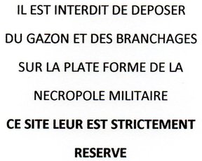 INTERDICTION DE DEPOSER