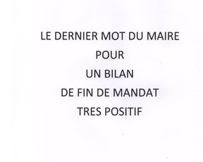 BILAN DE FIN DE MANDAT