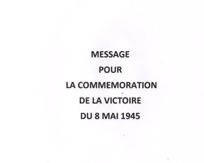 COMMEMORATION DE LA VICTOIRE DU 8 MAI 1945