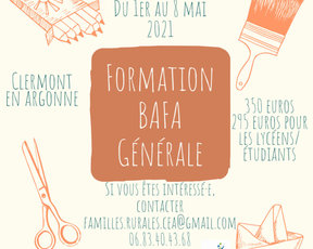 Formation BAFA avec Familles Rurales Clermont en Argonne