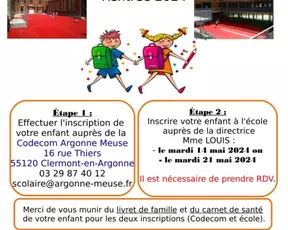 REENTREE SCOLAIRE 2024 INSCRIPTIONS