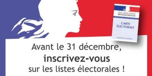 Inscriptions sur les listes électorales- avant le 31 décembre 2018