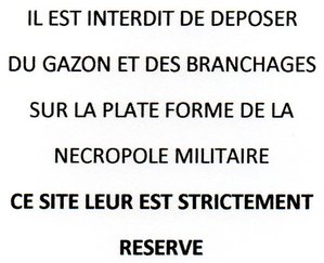 INTERDICTION DE DEPOSER