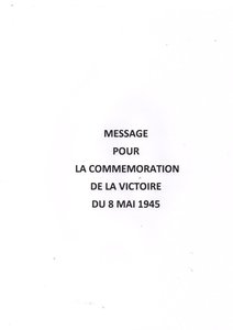 COMMEMORATION DE LA VICTOIRE DU 8 MAI 1945