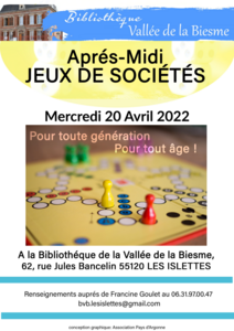 Journée Jeux de société à la bibliothèque