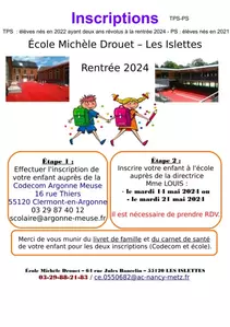 REENTREE SCOLAIRE 2024 INSCRIPTIONS